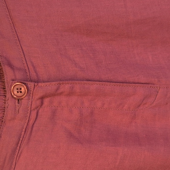 L.L. Bean Women's Pink 100% Linen Classic Fit Straight Leg Button Front Pants 14 - Picture 2 of 10